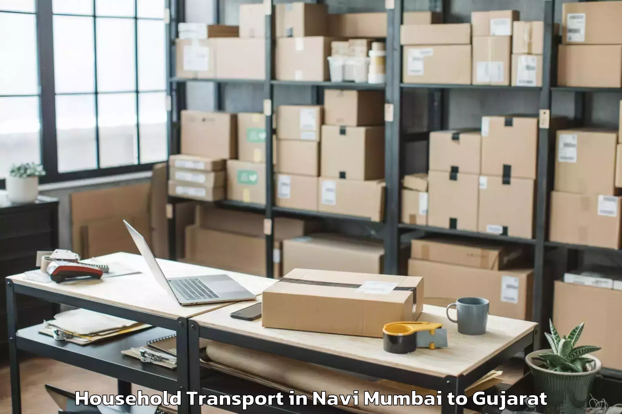 Reliable Navi Mumbai to Satlasana Household Transport